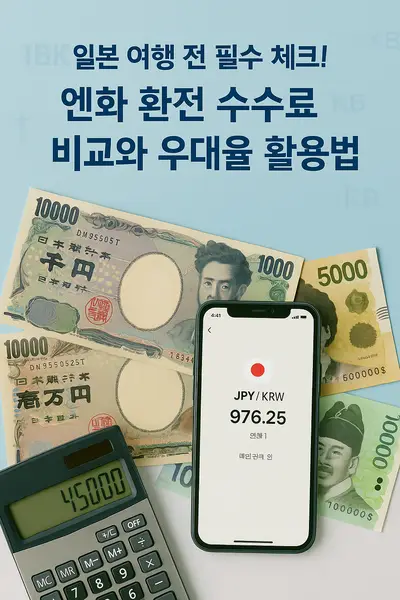 일본 여행 전 필수 체크! 엔화 환전 수수료 비교와 우대율 활용법