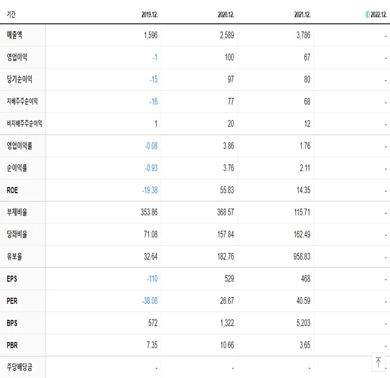 지어소프트 재무제표