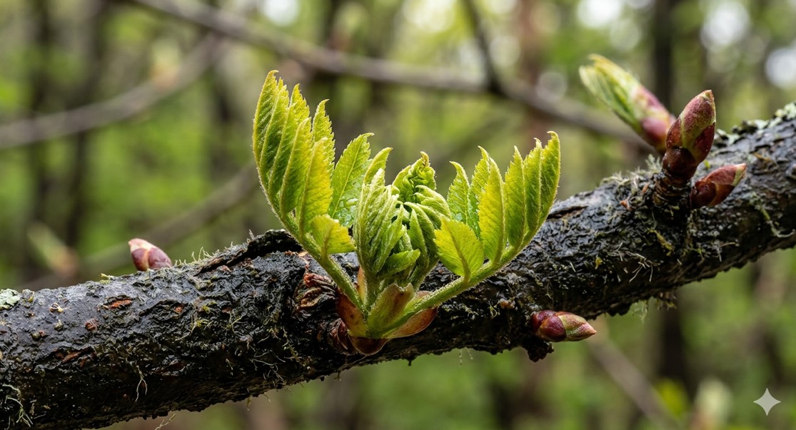 봄에 돋아나는 새순의 모양이 말의 이빨(馬牙)처럼 힘차게 솟아오른다고 하여 '마아목(馬牙木)'이라 불리던 것
