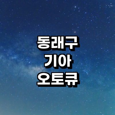 부산 동래구 기아 오토큐