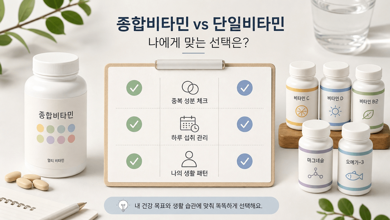 멀티비타민 단일 비타민 중복 체크