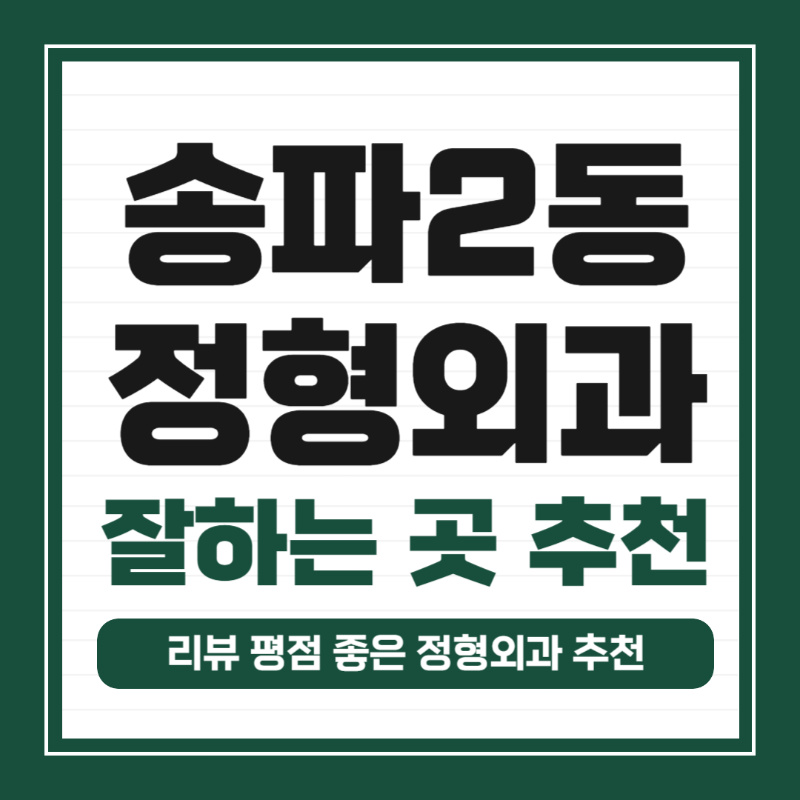 송파구 송파2동 정형외과 전문의 유명하고 잘하는 곳 추천 TOP 5