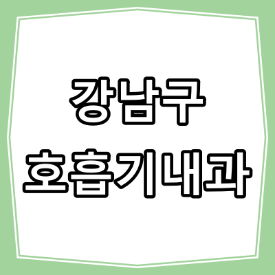 서울 강남구 호흡기 내과 진료 잘 하는 병원