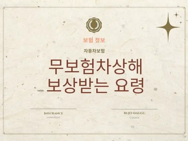 무보험차상해 선택 요령 책임보험 vs 내보험 어떤게 유리할까