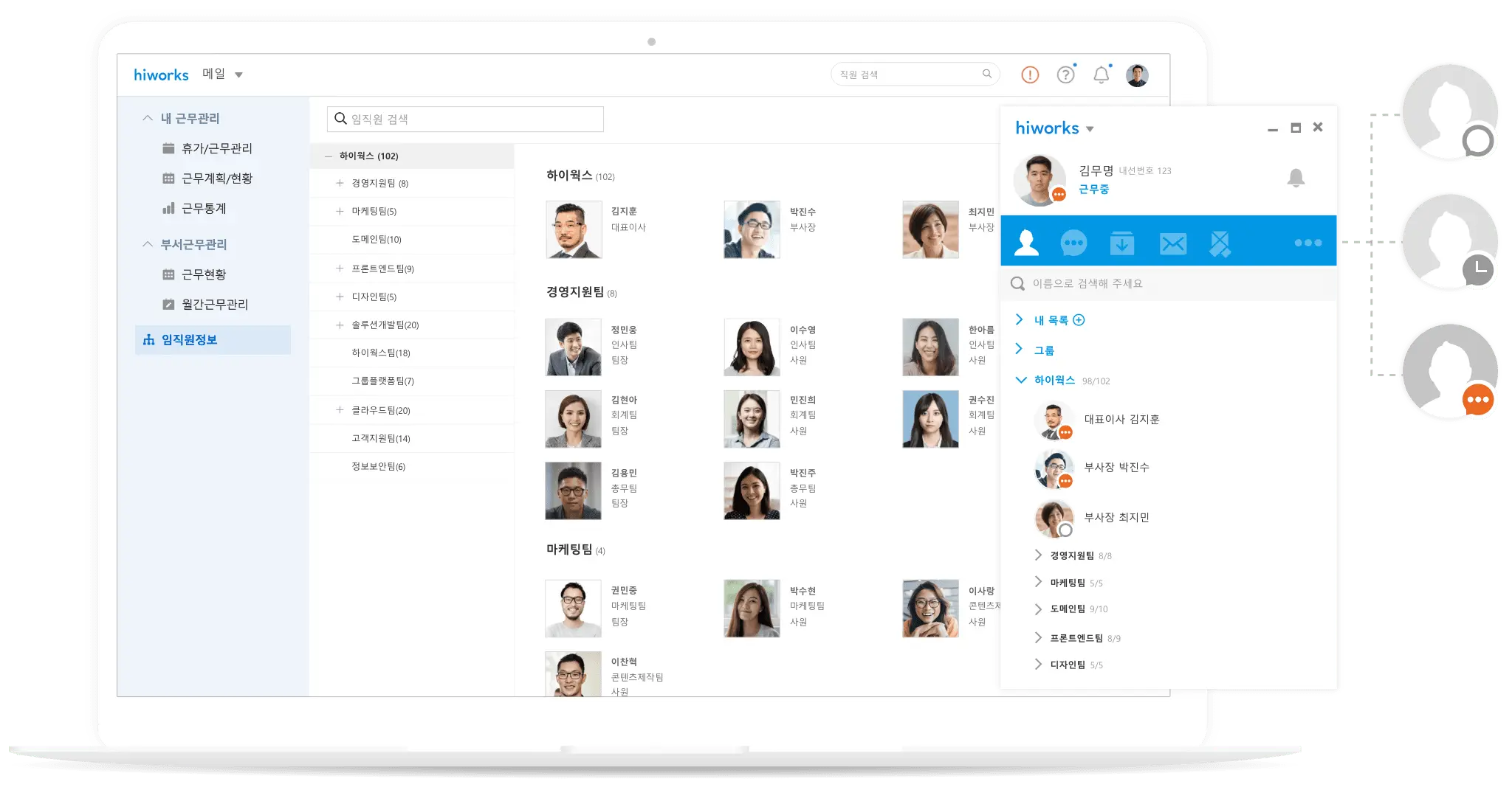 하이웍스 메신저 살펴보기 1