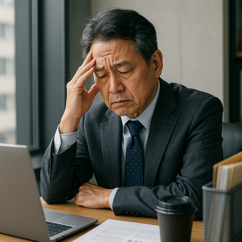 은퇴를 얼마 앞둔 사람이 고민하는 모습