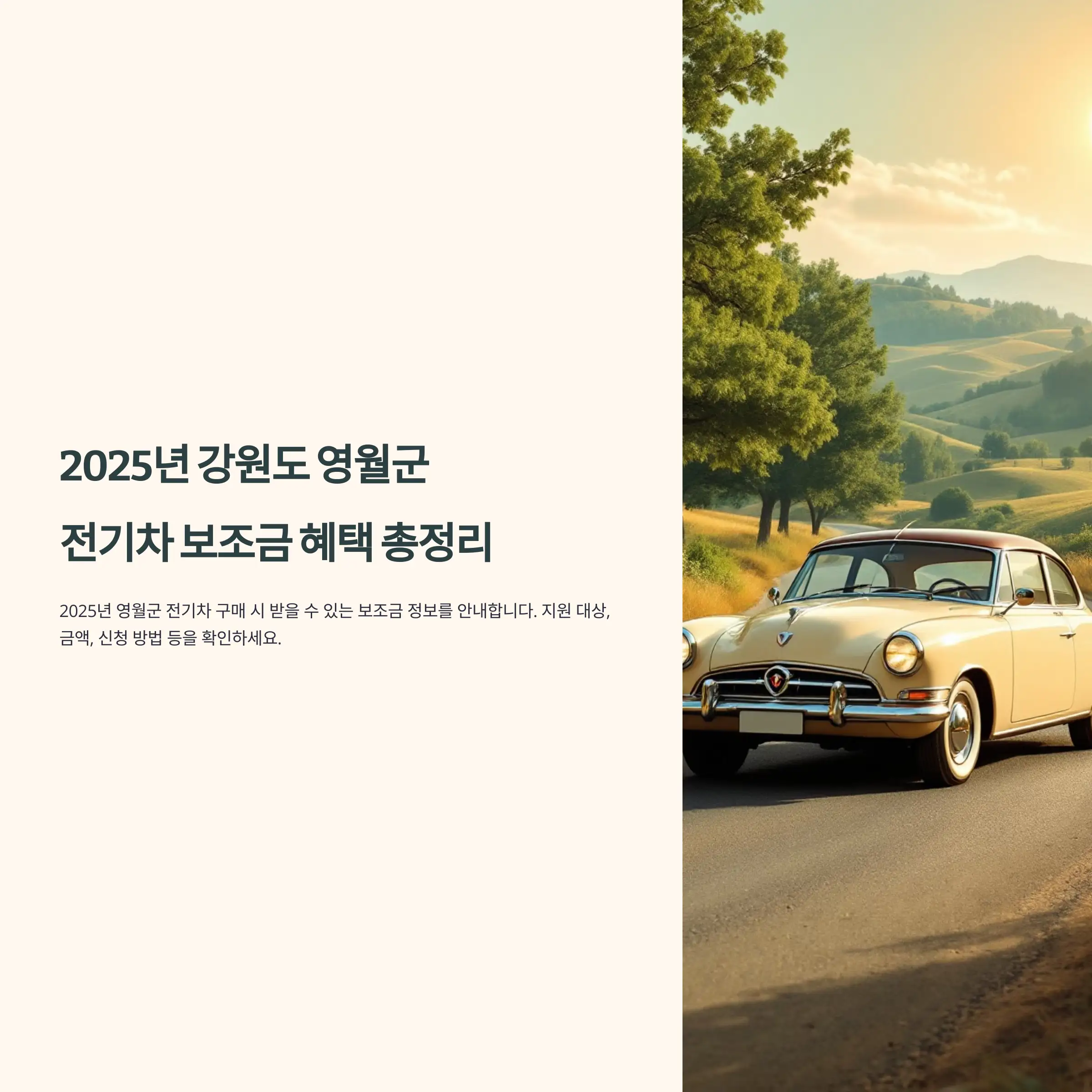 2025년 강원도 영월군 전기차 보조금
