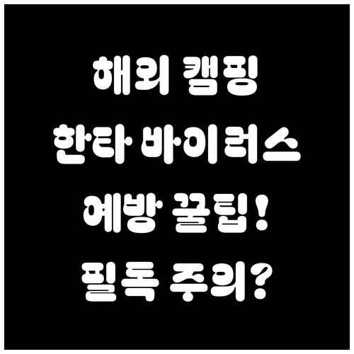 해외 캠핑과 야외 활동 시 한타바이러..