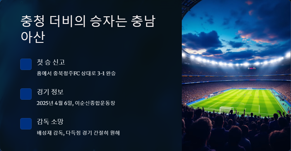 충남 아산 FC 대 청주 경기 결과