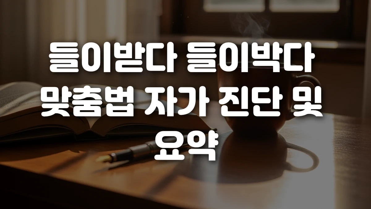 들이받다 들이박다 맞춤법 자가 진단 및 요약