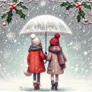 눈오는날-우산을-쓰고-다정하게-걷고있는-소녀들