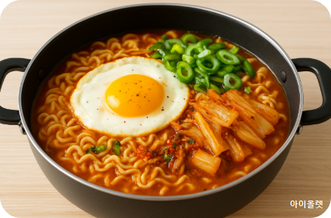 완성된 라면