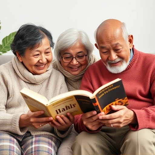 함께 책을 보는 시니어