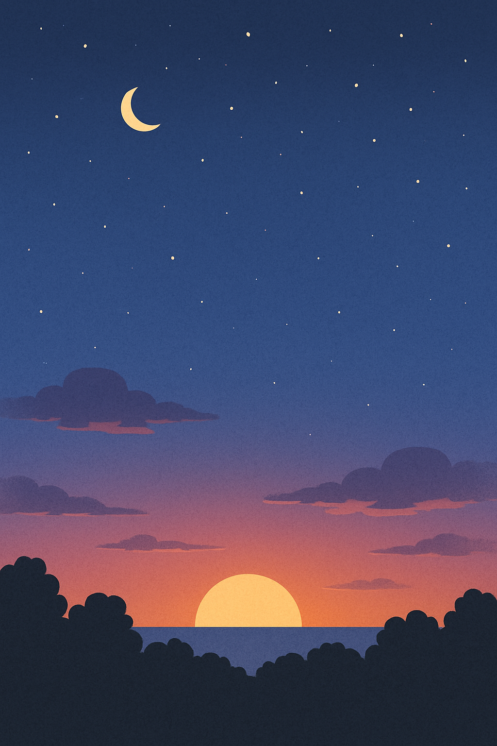 해가-진-뒤에도-푸른빛을-띠는-하늘과-별이-빛나는-저녁-풍경을-담은-이미지로-일몰-후에도-하늘이-파란-이유를-자연스럽게-표현한-장면