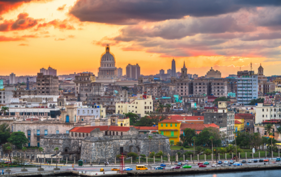 쿠바의 아바나 도심 스카이 라인 사진