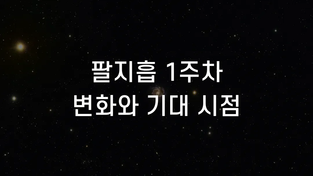 팔지흡 1주차 변화와 기대 시점