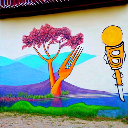 포크로 벽화 그리기: 예술과 환경보호가 한 번에!