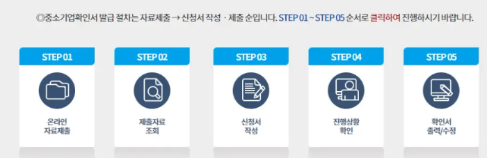 중소기업확인서 발급