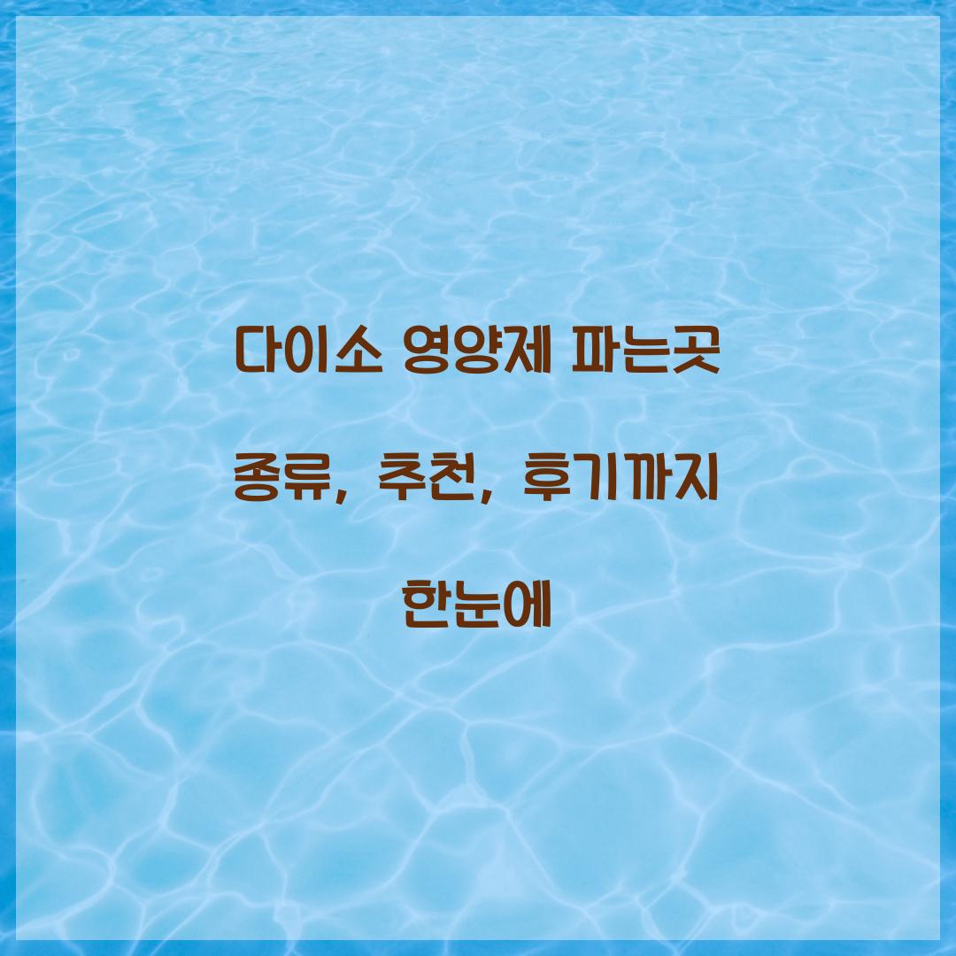 다이소 영양제 파는곳