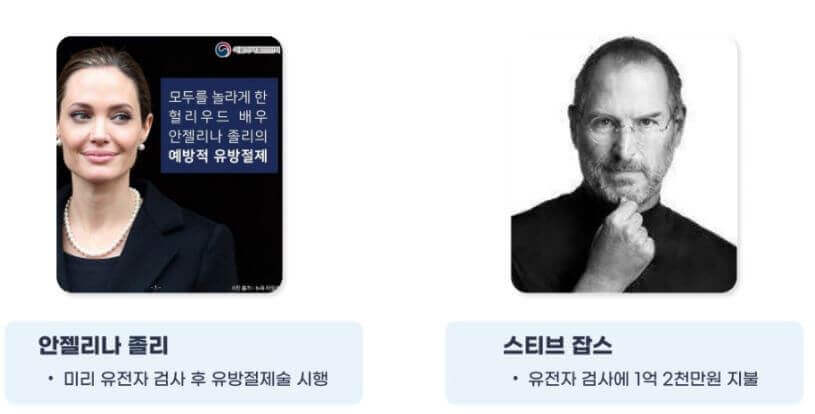 안젤리나졸리 스티브잡스 유전자검사