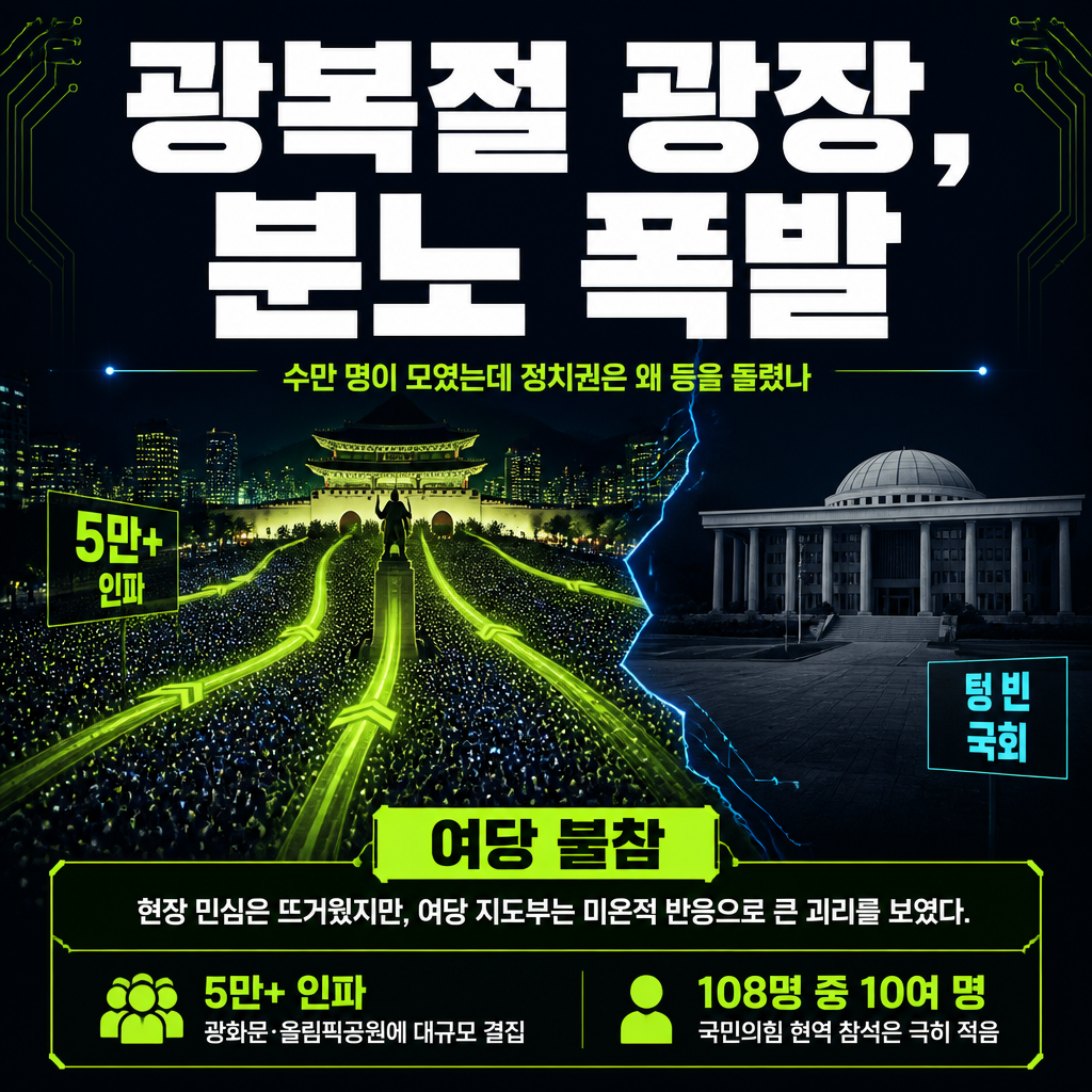 광복절 광장, 분노 폭발
