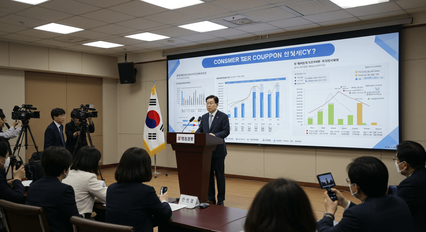 정부 관계자가 2차민생지원금 소비쿠폰 지급 현황을 발표하는 장면 1