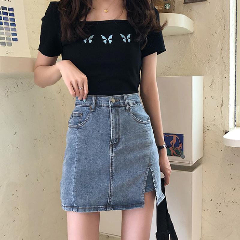 여성 데님 치마 바지 스판 청치마 반바지 바지 스커트