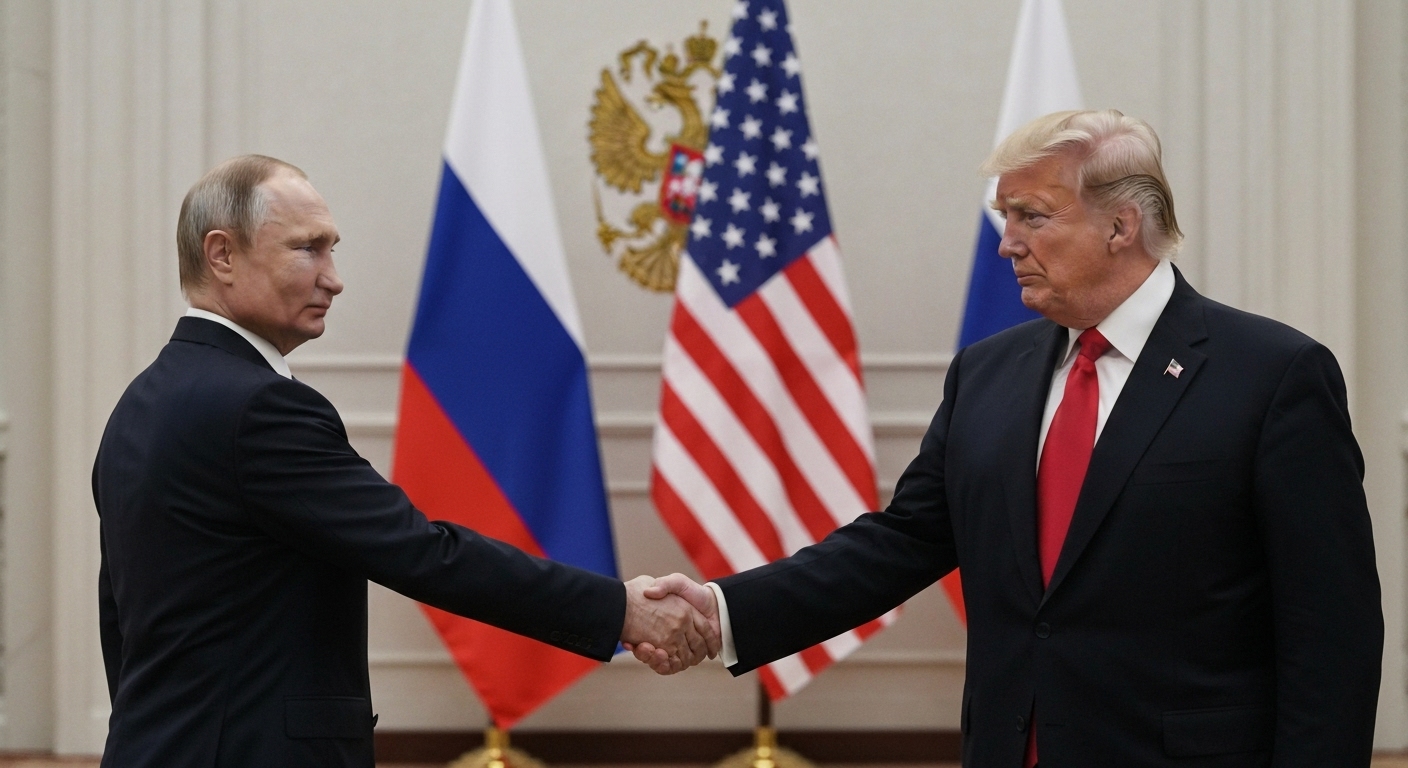 미국 트럼프 대통령과 러시아 푸틴 대통령의 회담관련 사진