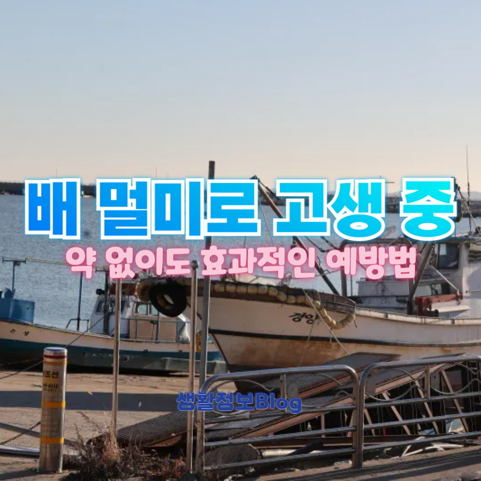 배 멀미로 고생 중