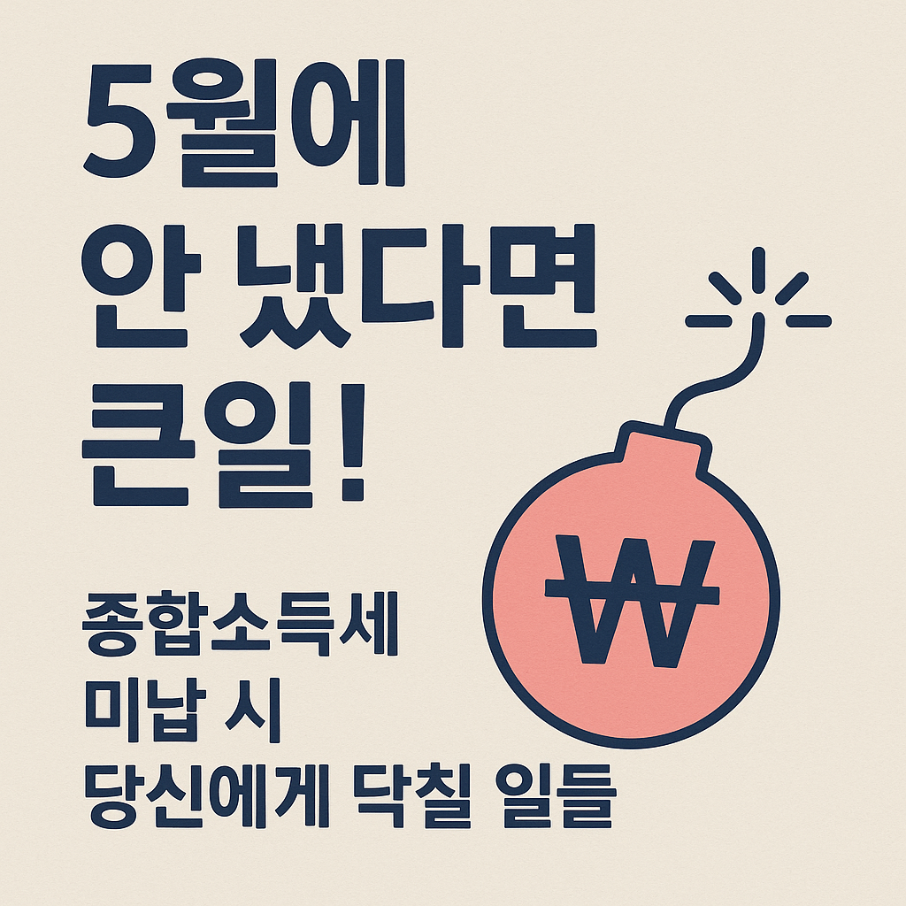 "5월에 안 냈다면 큰일! 종합소득세 미납 시 당신에게 닥칠 일들"