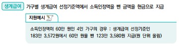 맞춤형 기초생활보장제도 대상, 내용, 신청방법