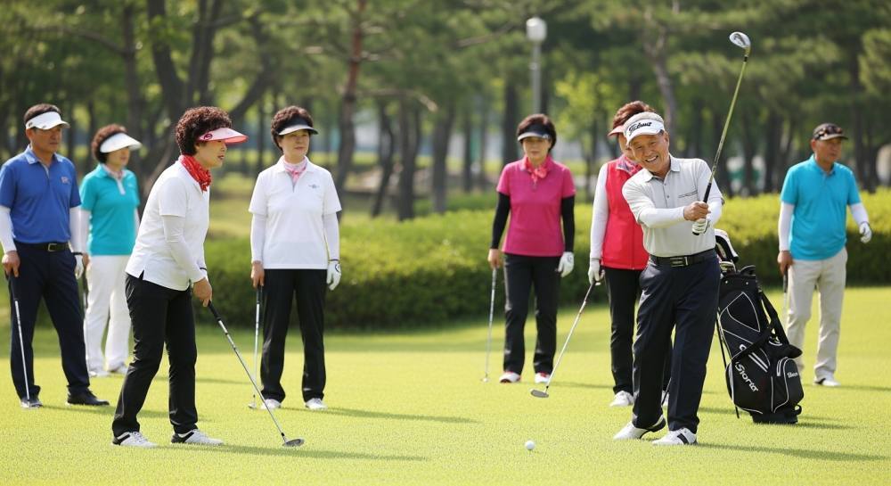 파크골프 를 즐기는 사람 사진