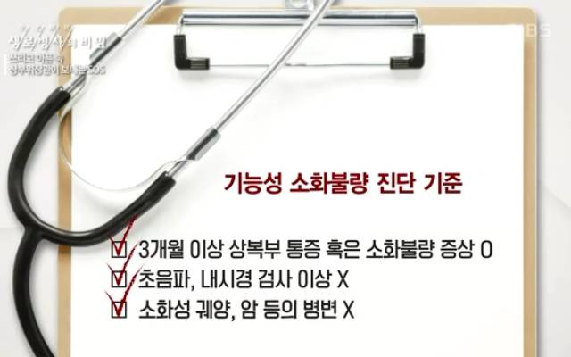 소화 안되고 트림 속쓰림 기능성소화불량 생로병사의비밀