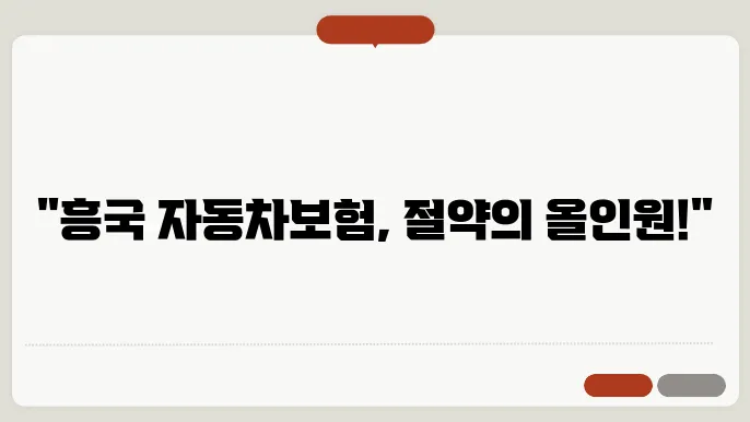 흥국 긴급출동 서비스 개요