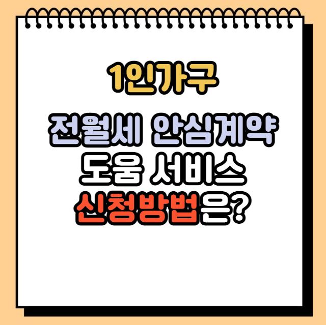 1인 가구 전월세 안심계약 도움 서비스 신청 방법