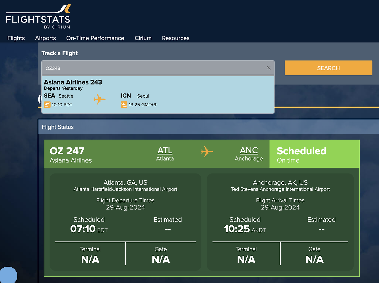 비행기 편명으로 기종 확인 방법4