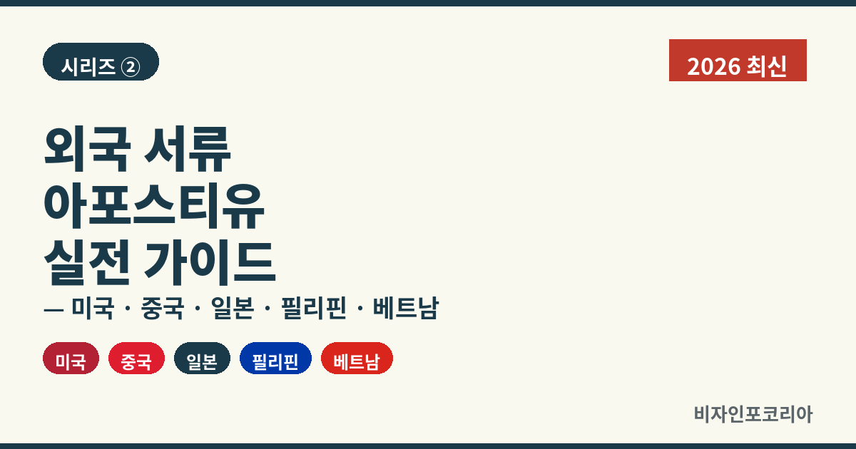 외국 서류 아포스티유 실전 가이드 (시리즈②)