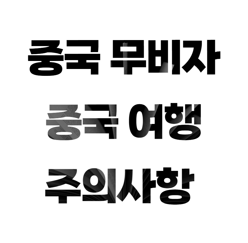 중국 무비자 입국 허용 주의사항 필독