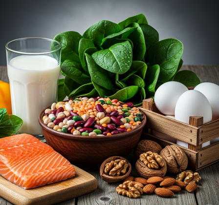 심장 건강을 위한 음식, 견과류, 계란, 우유 등.