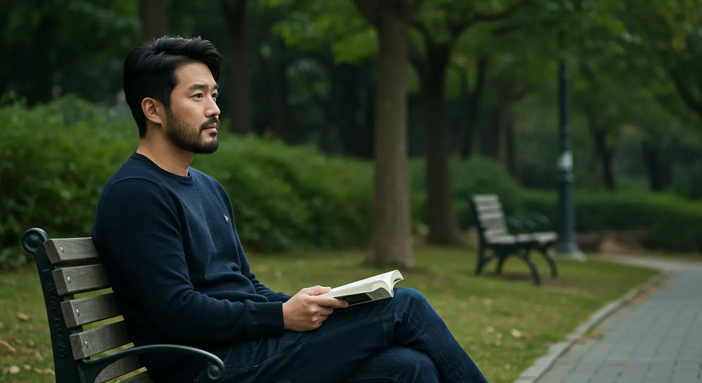Thinking Korean man