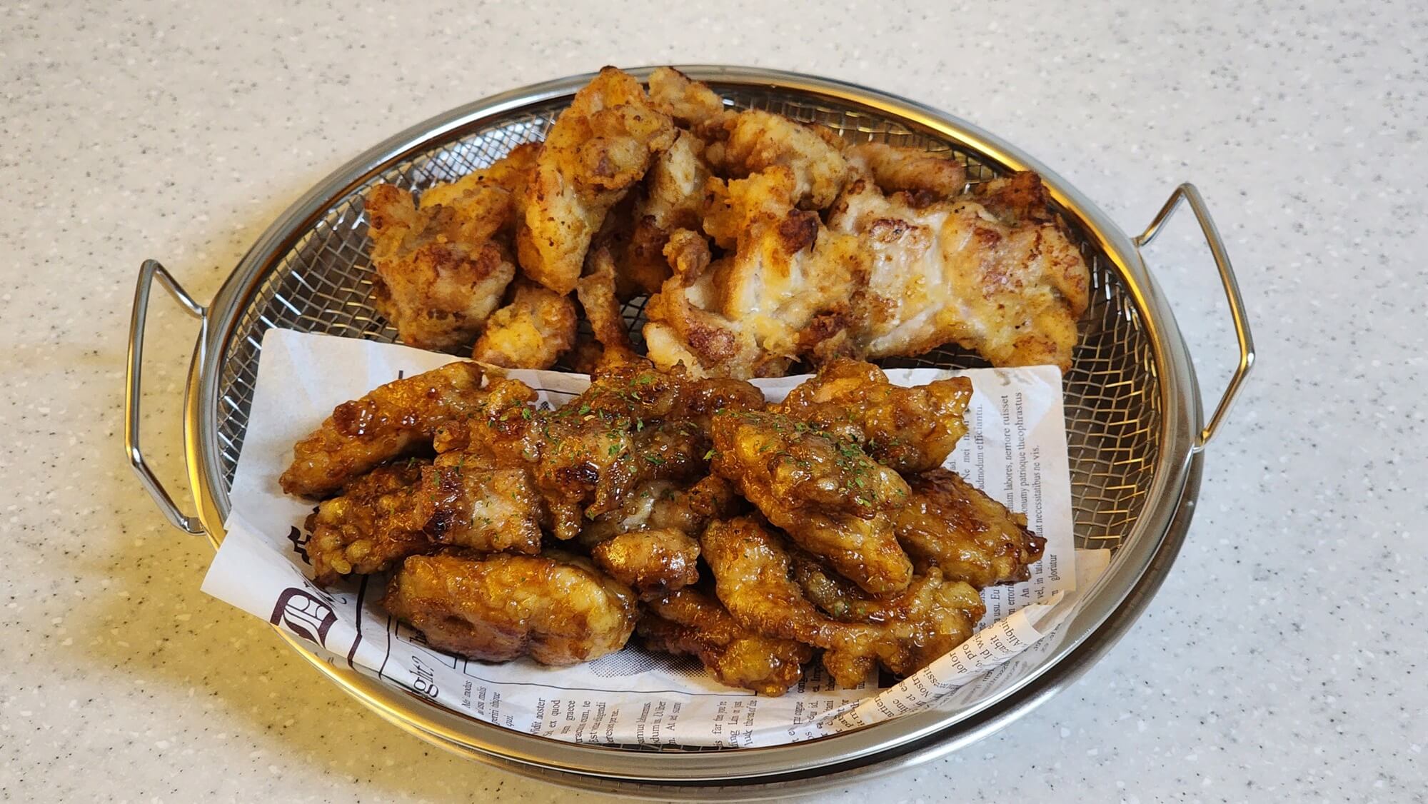 집에서 간장 후라이드 반반 치킨 만들기