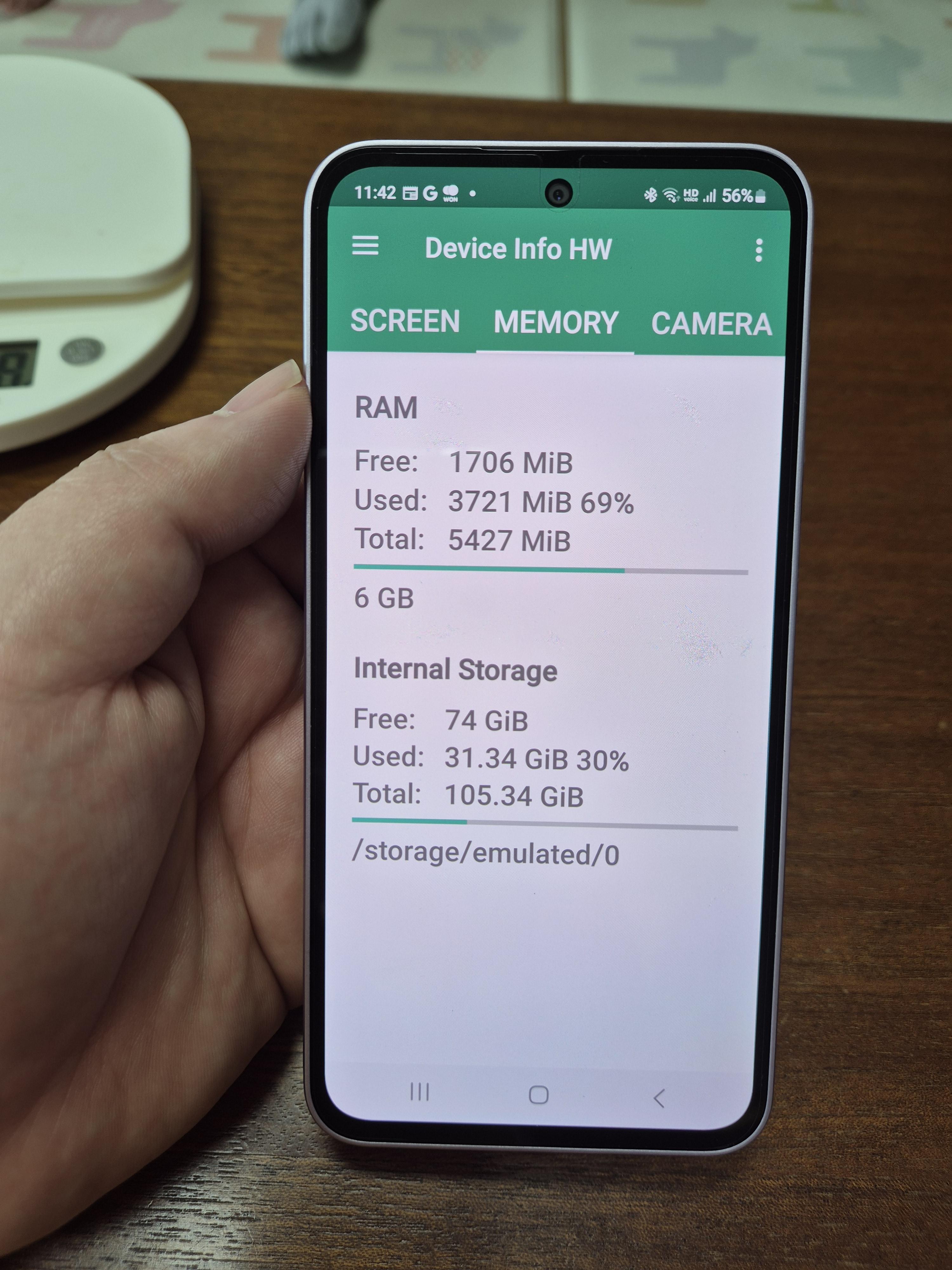 갤럭시 A35 메모리 정보