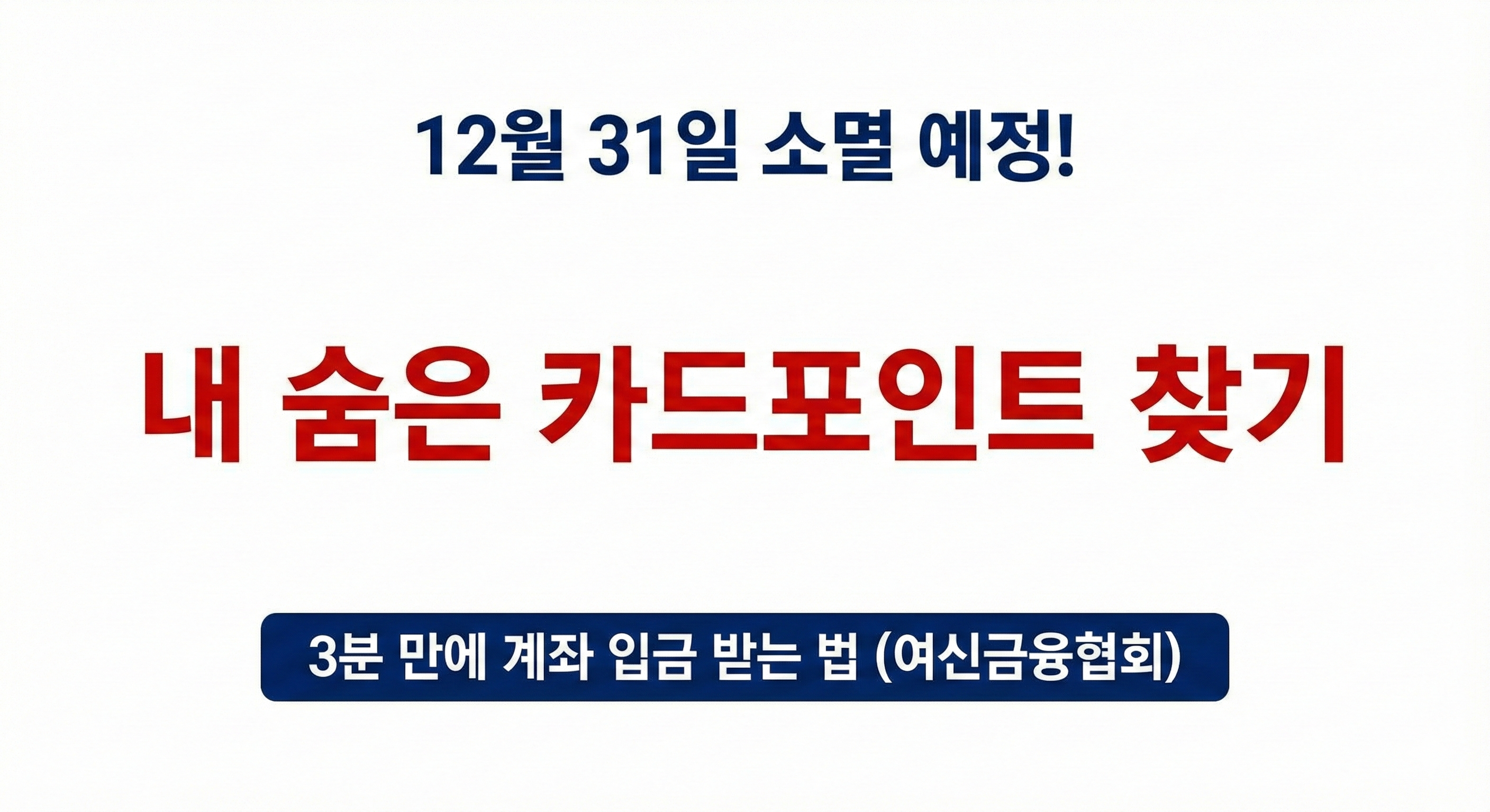 숨은 돈 3분 만에 계좌로 입금! 2025년 카드포인트 통합조회 및 현금화 방법 (여신금융협회)