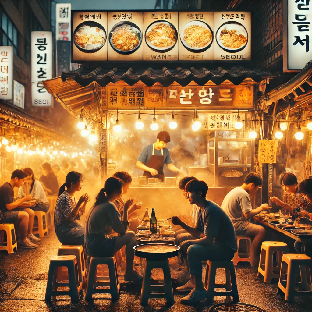 광장시장의 야시장, 전과 막걸리를 즐기는 따뜻한 분위기