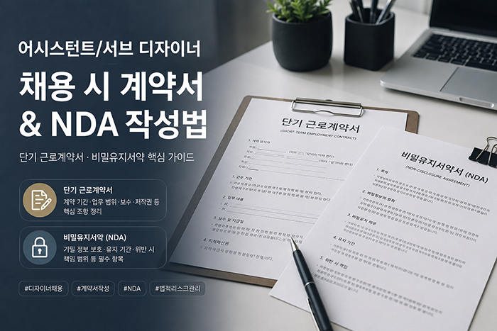 어시스턴트/서브 디자이너 채용 시 단기 근로계약서 및 비밀유지서약(NDA) 작성법