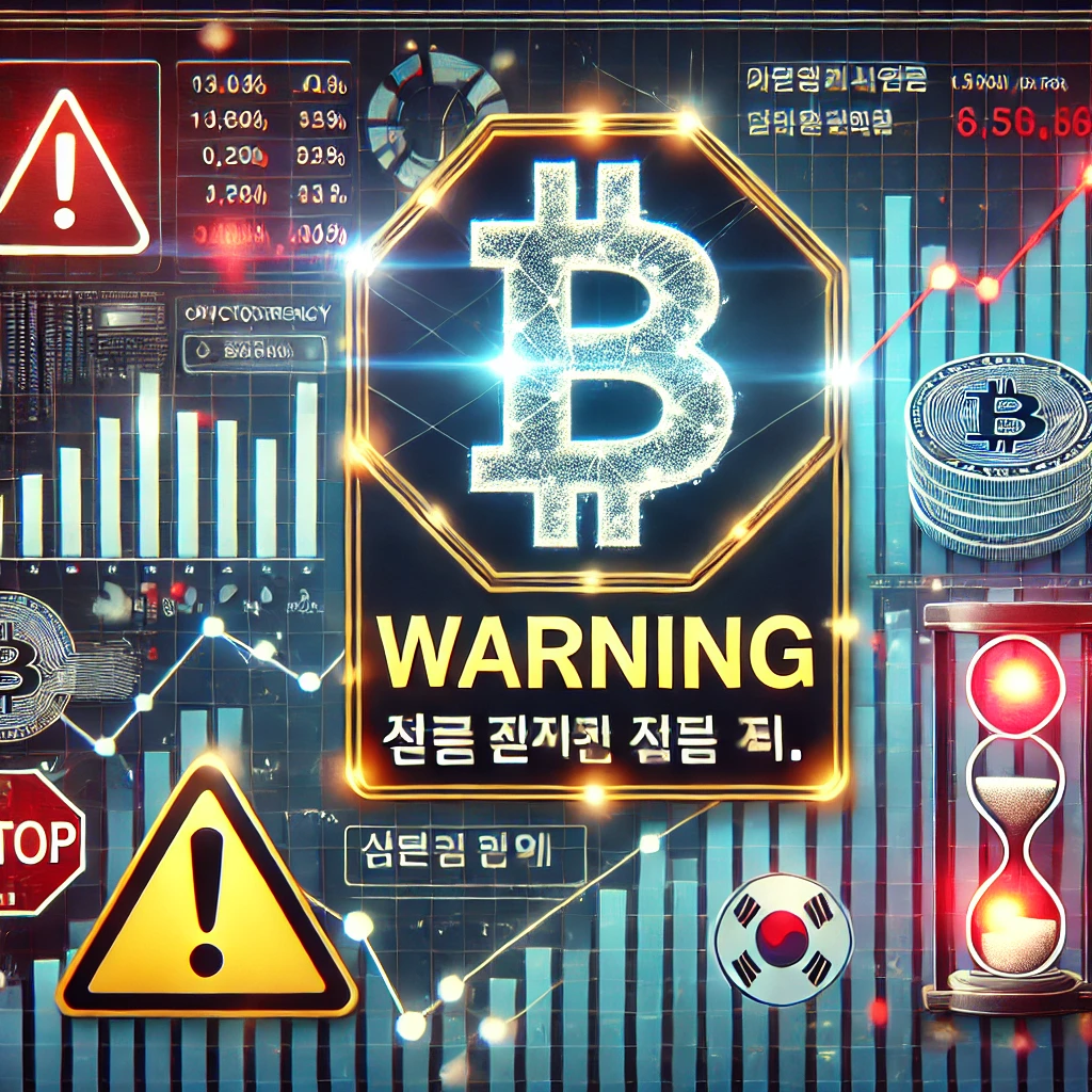 투자의 신중함을 강조하는 경고 이미지