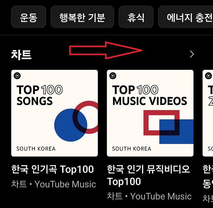 차트 메뉴 보임