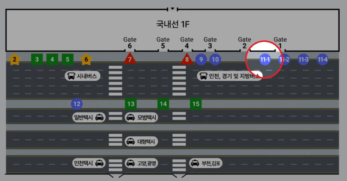 김포공항 국내청사에서 기지시 가는 리무진 버스 타는 곳