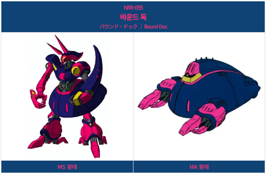 기동전사 제타건담에 등장하는 티탄즈 주요 기체인 바운드 독 이미지입니다.