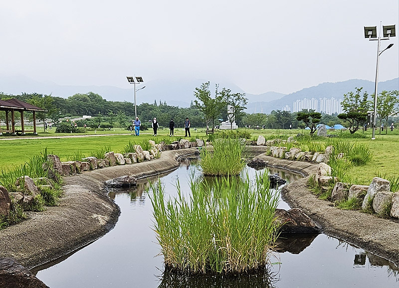 시원한 경치 경상북도 구미 동락파크골프장 소개